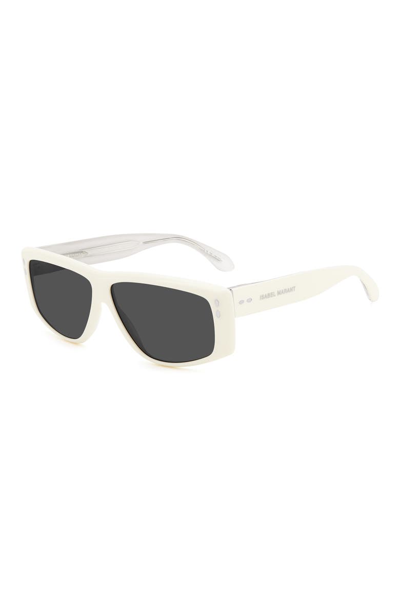 52mm Flat Top Sunglasses, Alternate, color, IVORY