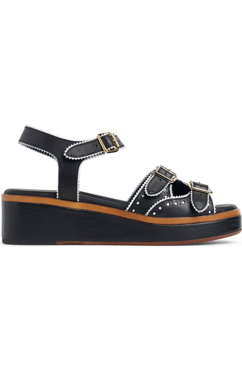 THE OFFICE OF US Miss Gia Leather Platform Sandal, Alternate, color, Black/ White