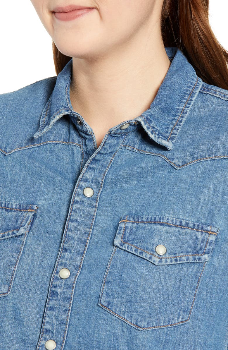 Lucky Brand Chambray Western Shirt, Alternate, color, 