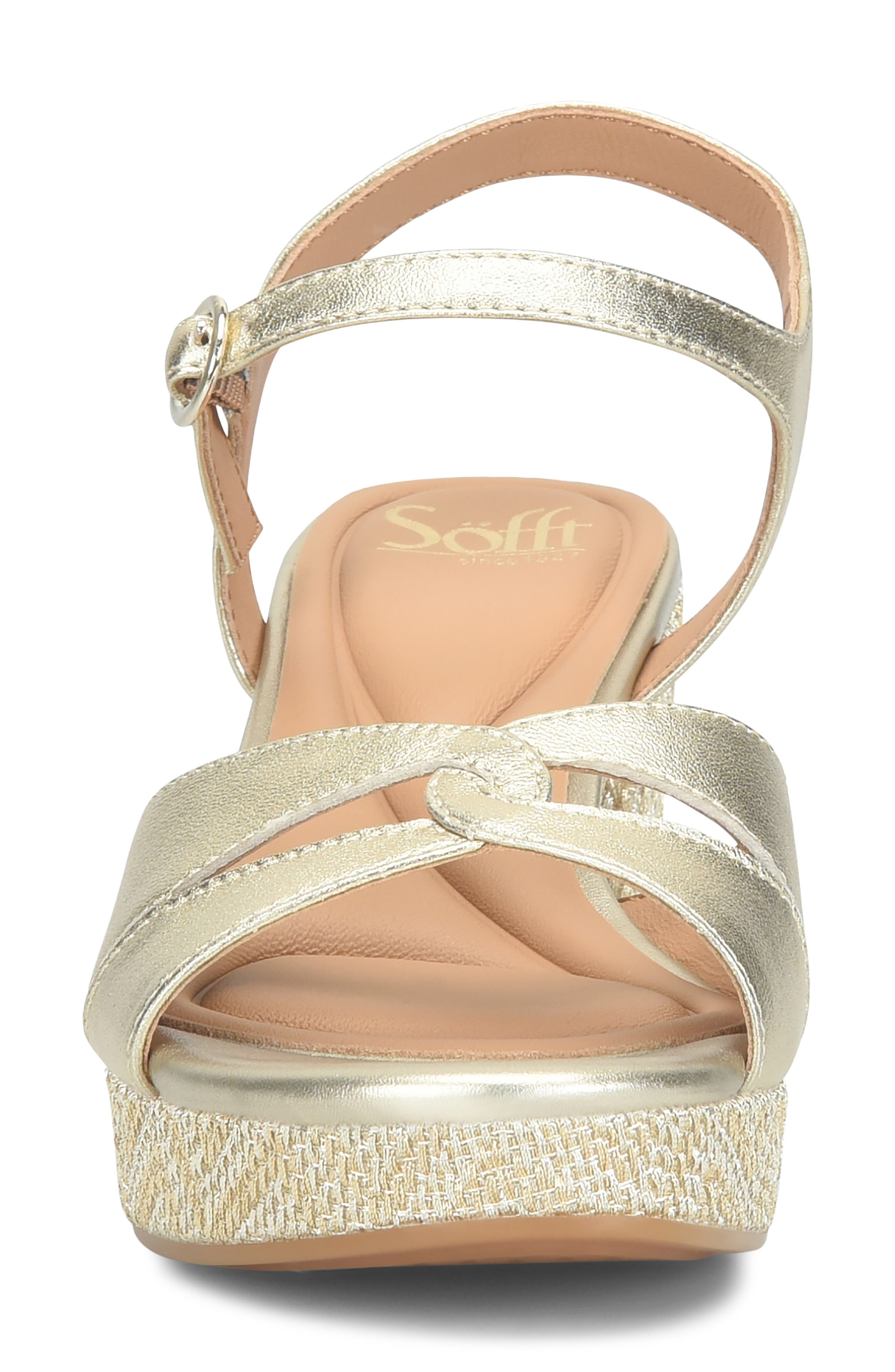 Lucille Ankle Strap Platform Sandal, Alternate, color, PLATINO