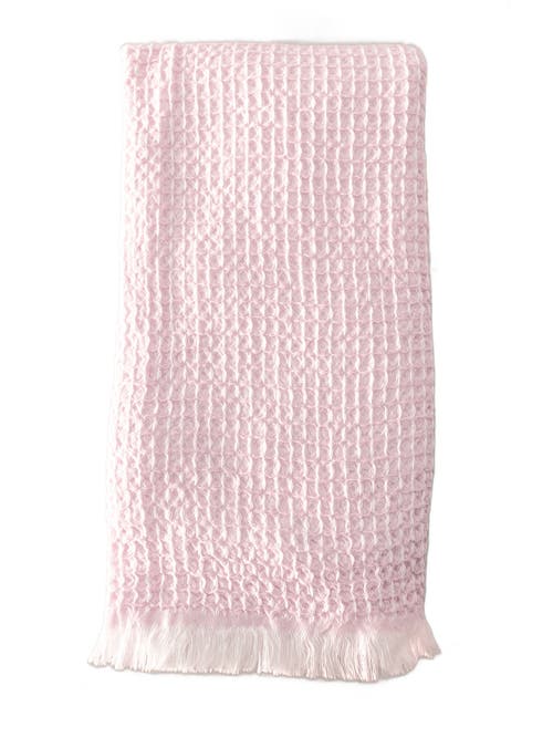 Anaya 2 Tone Turkish Cotton Waffle Bath Towel In True Pink