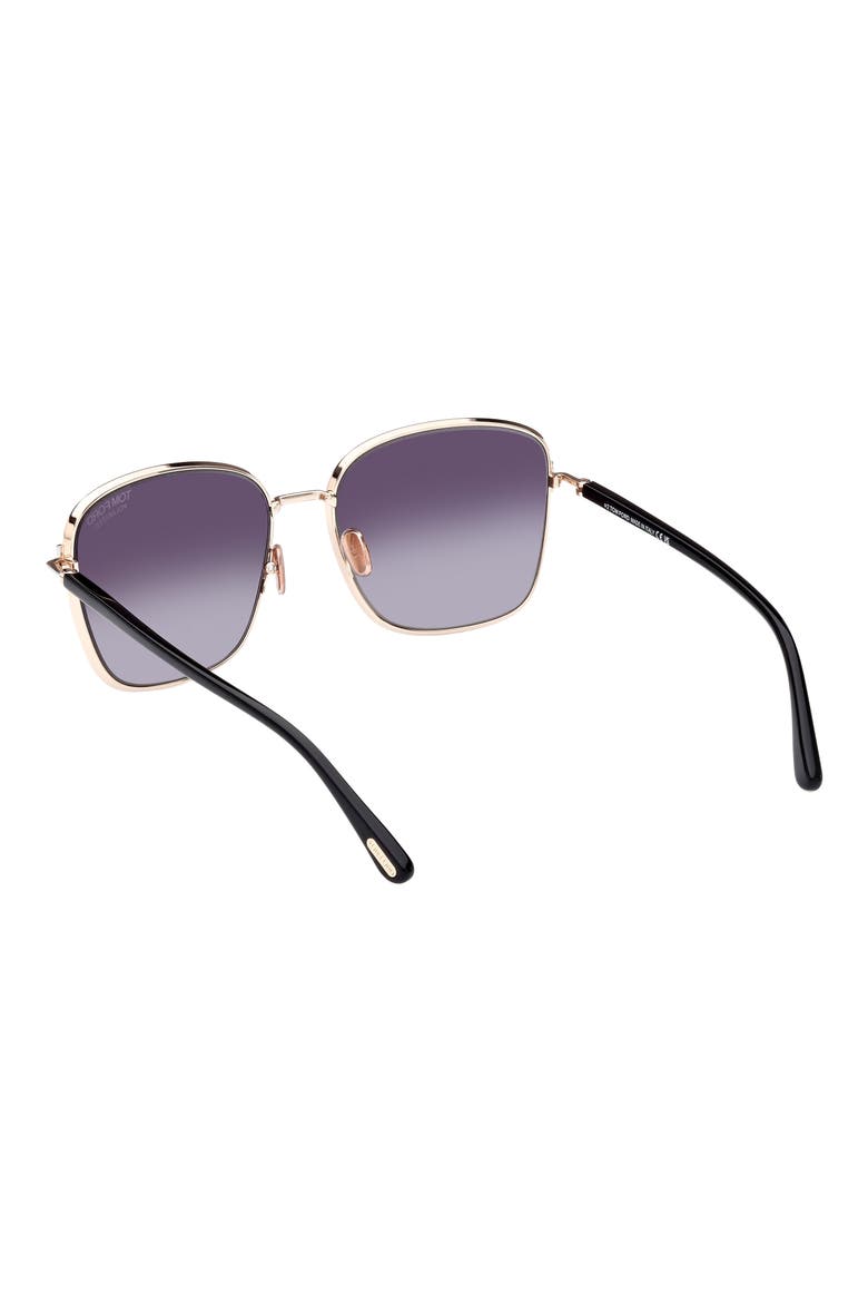 Fern 57mm Polarized Square Sunglasses, Alternate, color, ROSE GOLD/SMOKE POLARIZED