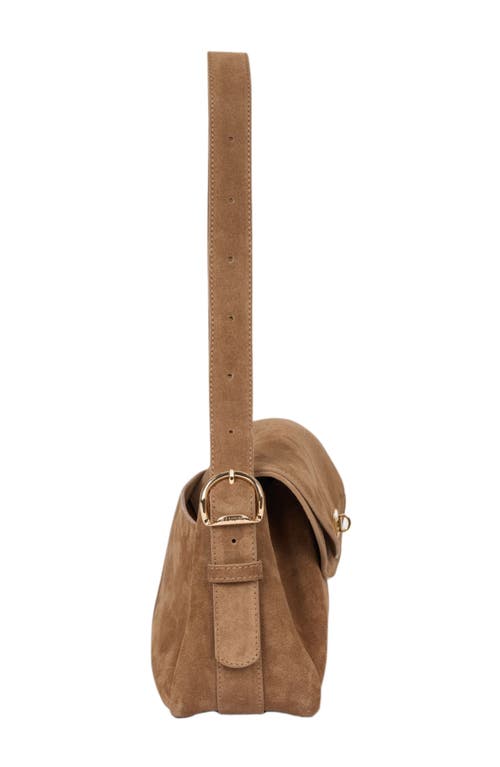 Sandro Womens Beige Le Mambo Suede Shoulder Bag In Brown