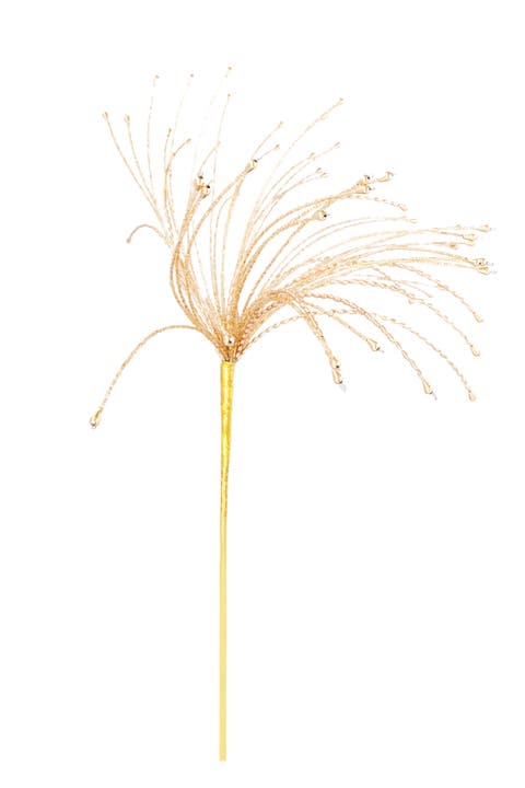 Metal and Glass Beaded Spray Decor, Gold