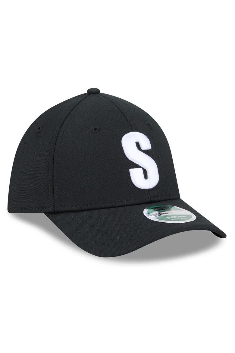 Men's New Era Black Seattle Mariners Authentic Collection Player Replica 39THIRTY M-Crown Flex Hat, Alternate, color, Black