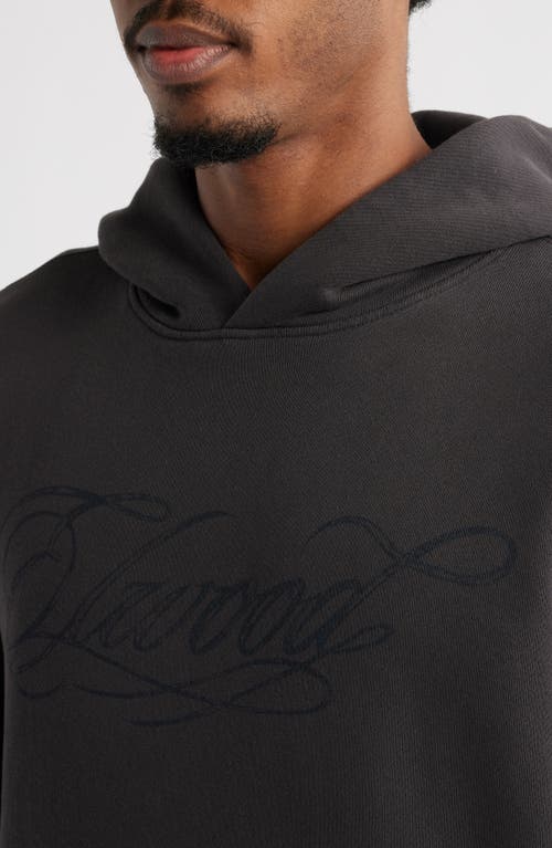 Elwood Line Work Graphic Hoodie In Vintage Black