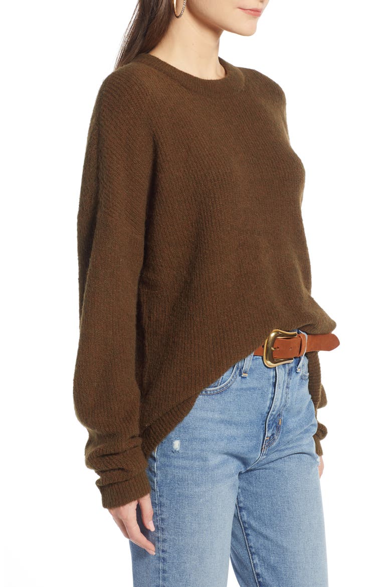 Fuzzy Oversize Sweater (Nordstrom Exclusive), Alternate, color, GREEN BRONZE