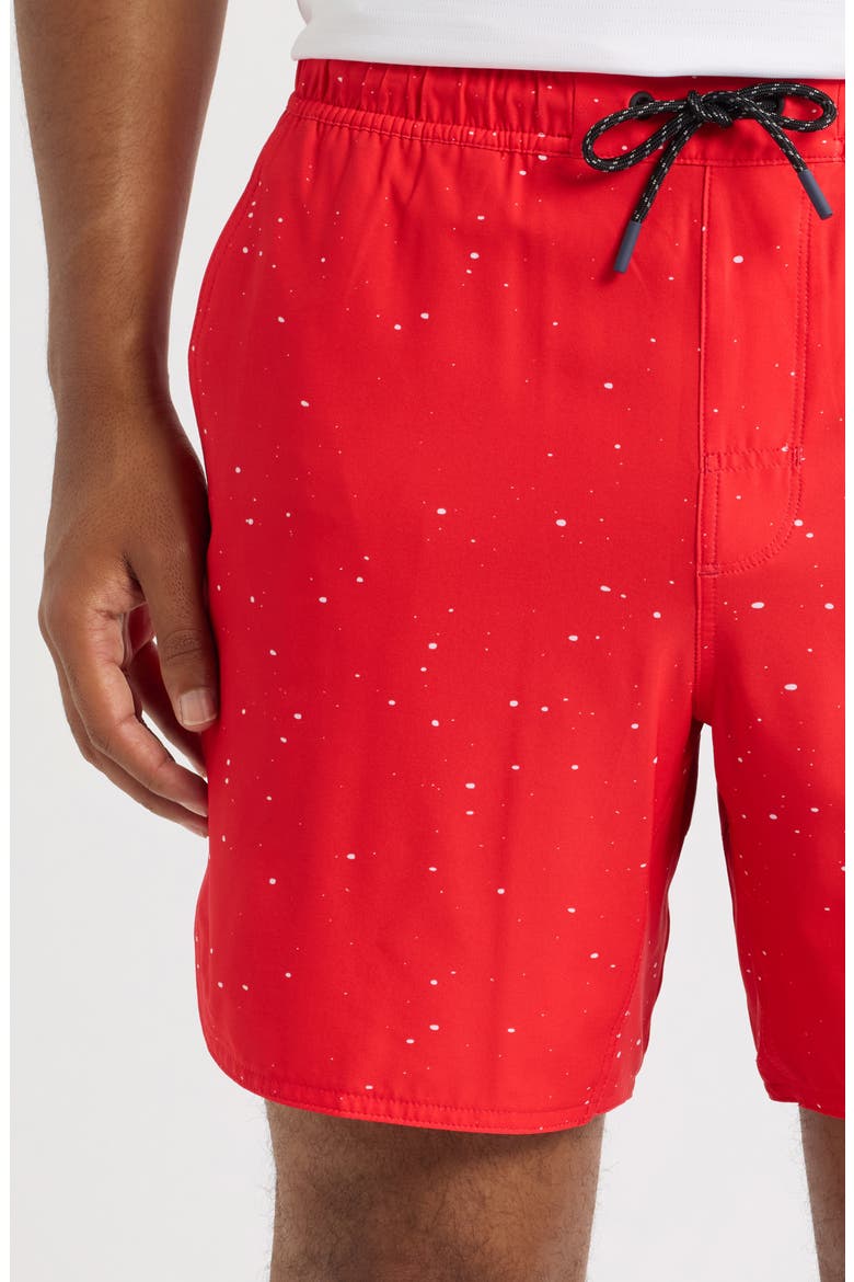 Luka 7-Inch Lined Performance Shorts, Alternate, color, RED/WHITE SPLATTER