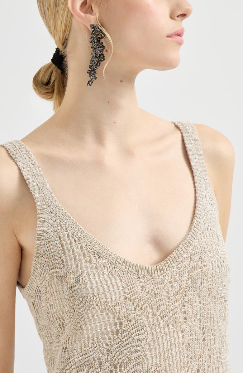 Brunello Cucinelli Dazzling water lilies dress, Alternate, color, Beige