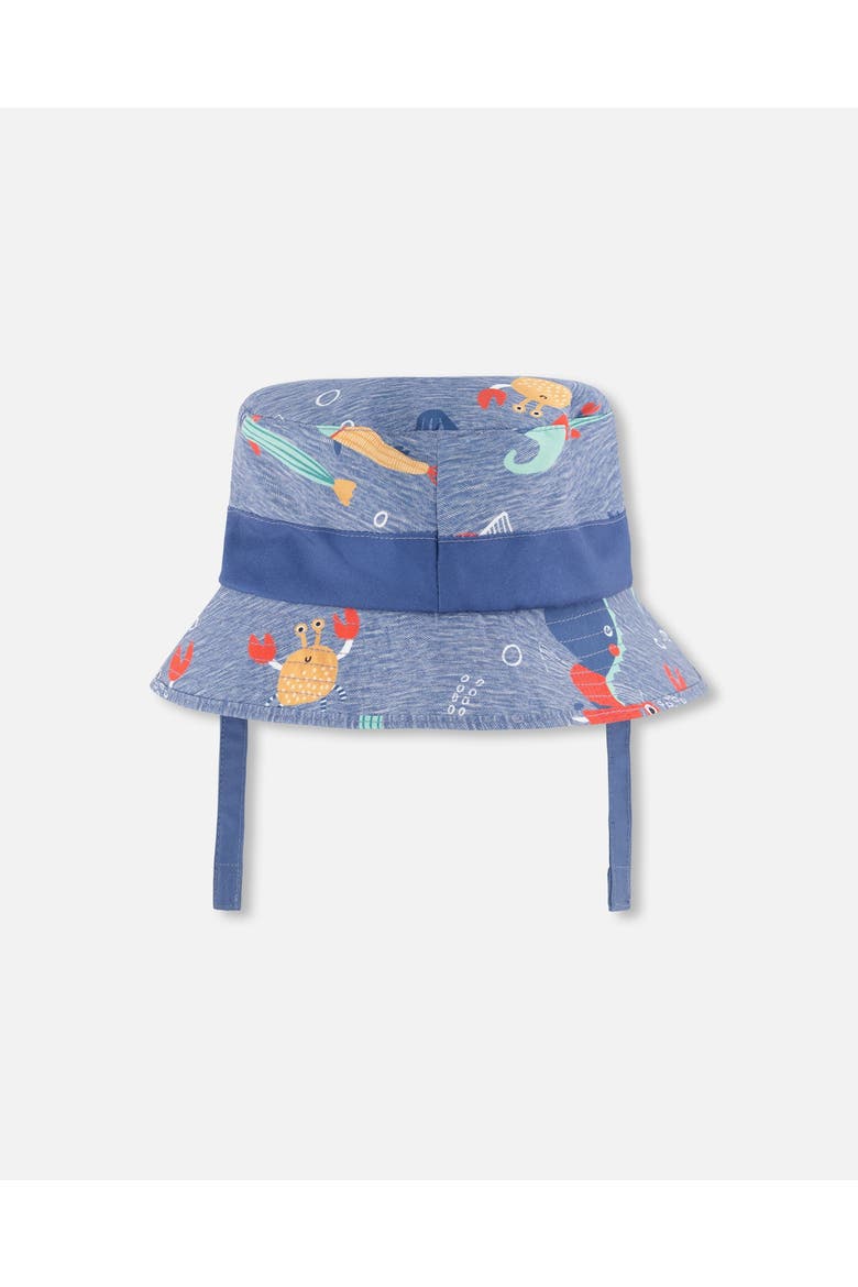 Recycled Polyester Marine Animal Beach Hat, Alternate, color, Blue Printed Marine Animals