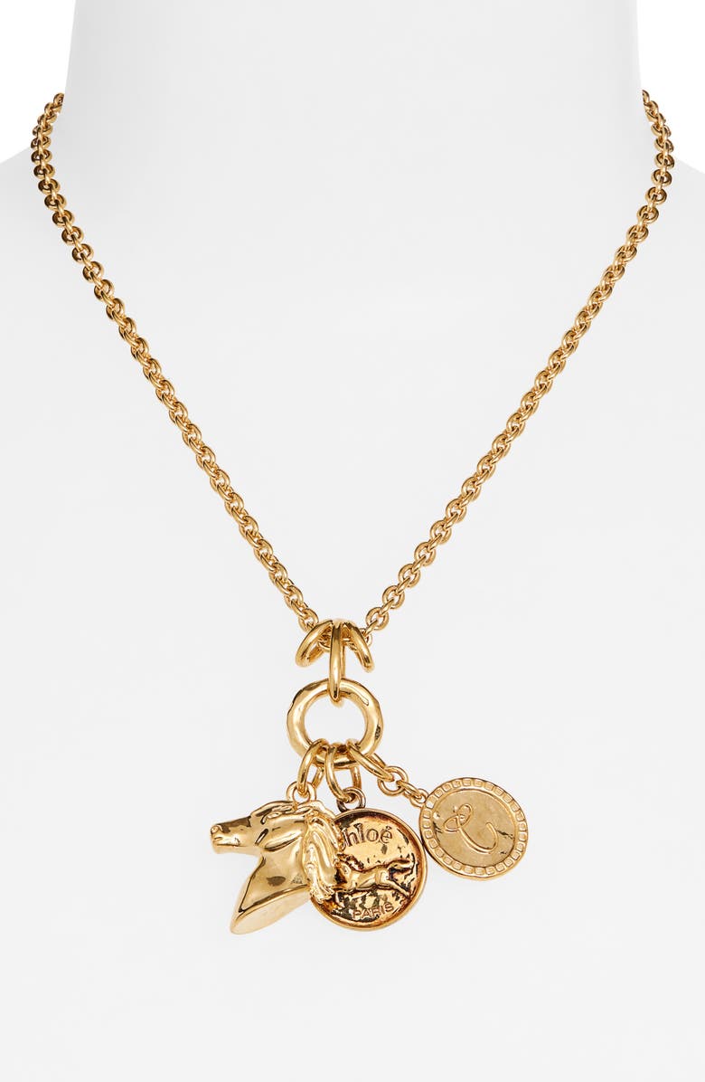 Chloé Charm Necklace, Alternate, color,