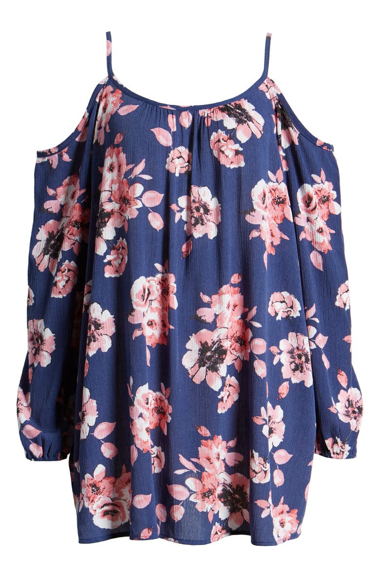 Fourteenth Place Floral Cold Shoulder Maternity Top, Alternate, color, 