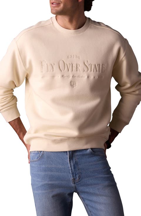 Oversize Fly Over State Embroidered Crewneck Sweatshirt