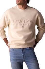 The Normal Brand Oversize Fly Over State Embroidered Crewneck Sweatshirt