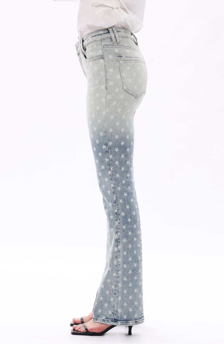 Bayeas Star Print Bootcut Jeans, Alternate, color, Retro Light Blue