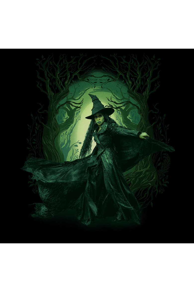 Women's Wicked For Good Elphaba Green Forest  Graphic T-Shirt, Alternate, color, Black