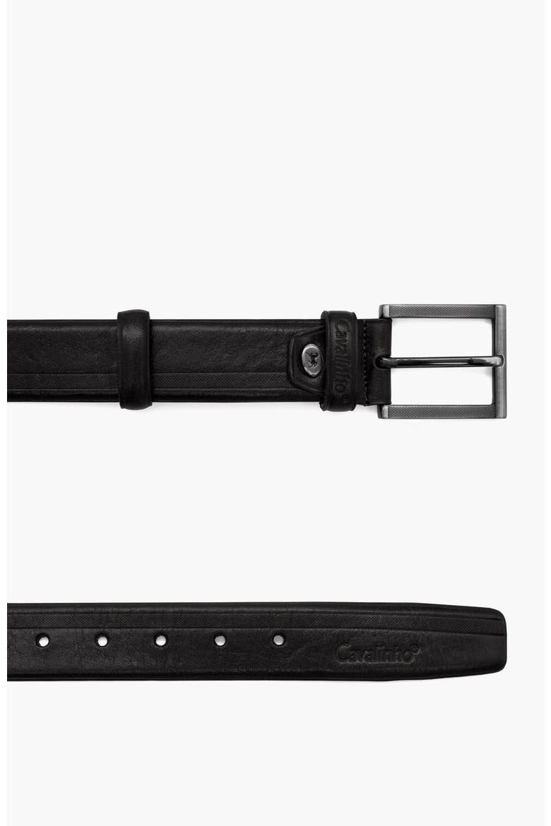 Classic 525 Embossed Leather Belt, Alternate, color, Black