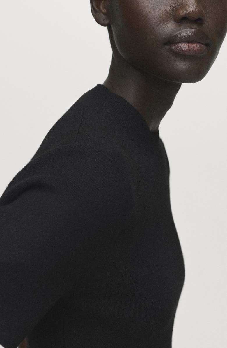 MANGO Domino Seamed Minidress, Alternate, color, Black