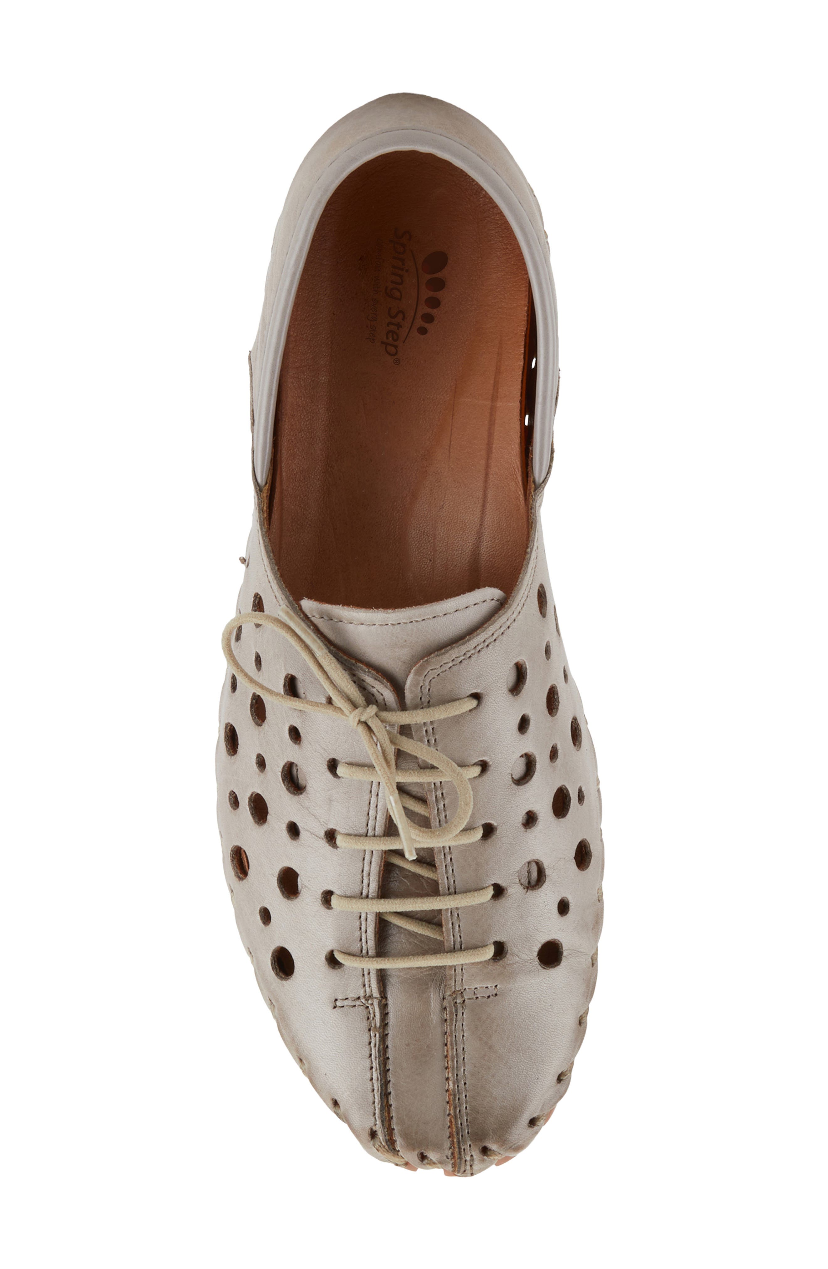 Spring Step Moonwalk Perforated Leather Shoe, Alternate, color, Grey