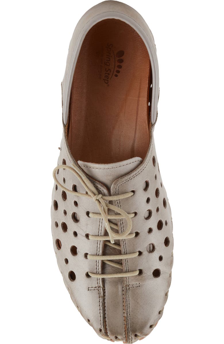 Spring Step Moonwalk Perforated Leather Shoe, Alternate, color, Grey