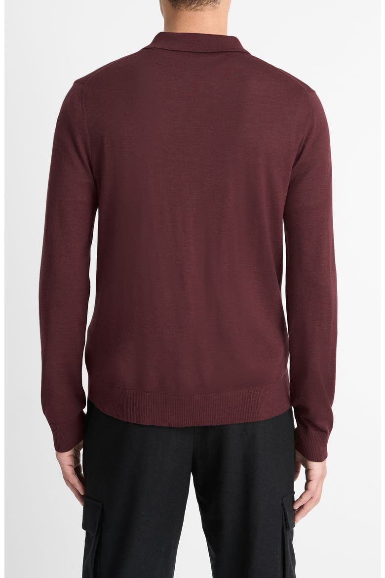 Long Sleeve Merino Wool Polo, Alternate, color, PORT