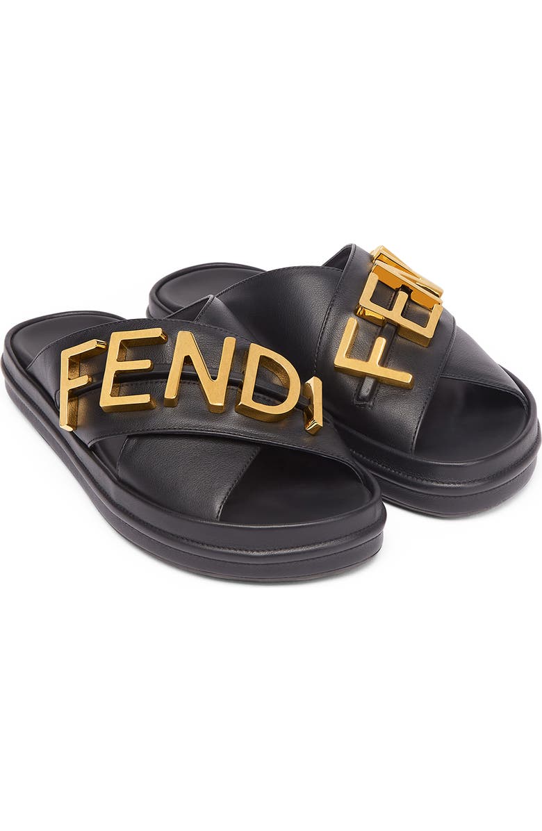 Fendi graphy Platform Slide Sandal, Main, color,