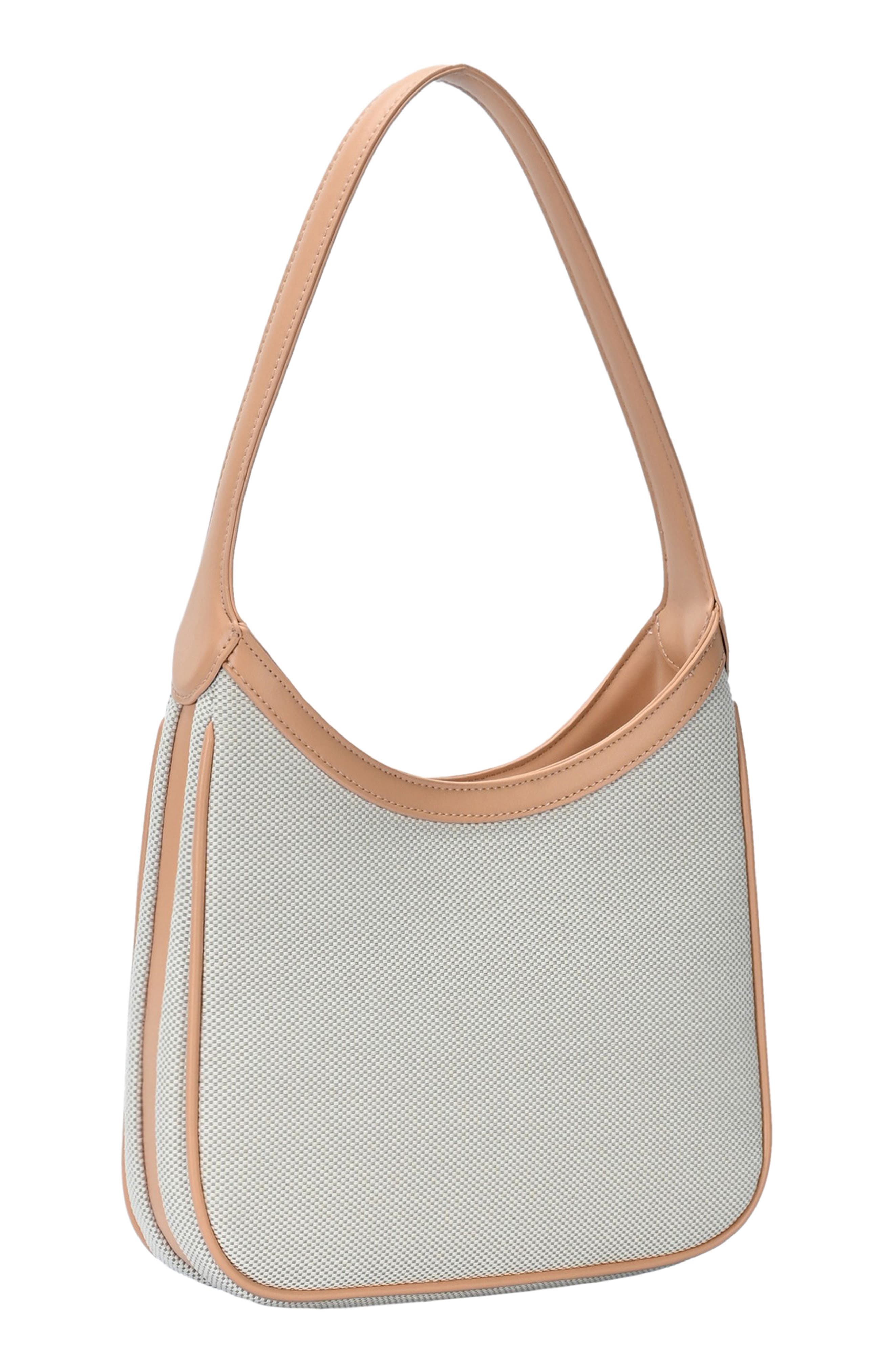 Canvas Woven Shoulder Bag, Alternate, color, BEIGE