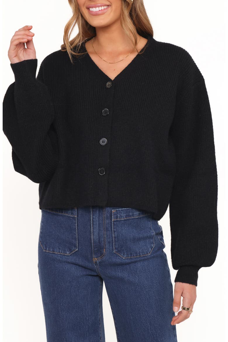 Sybil V-Neck Cardigan, Main, color, BLACK