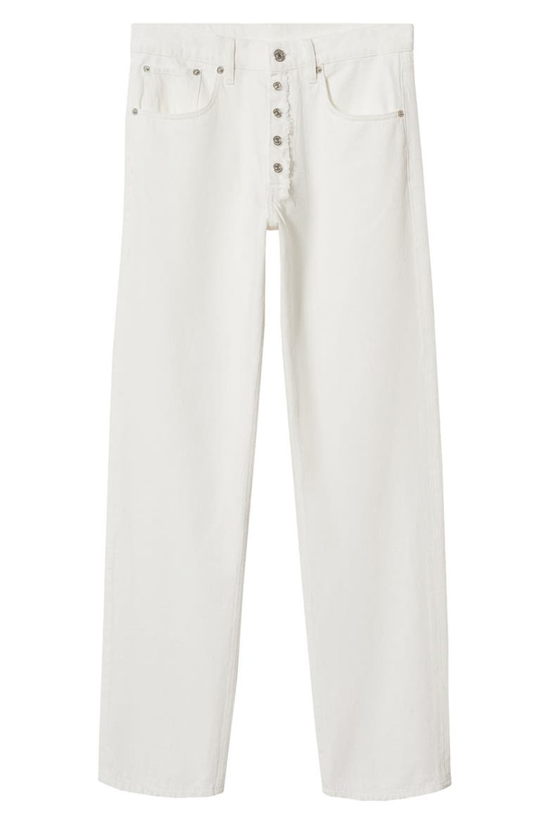 Straight Leg Button Fly Crop Jeans, Alternate, color, WHITE