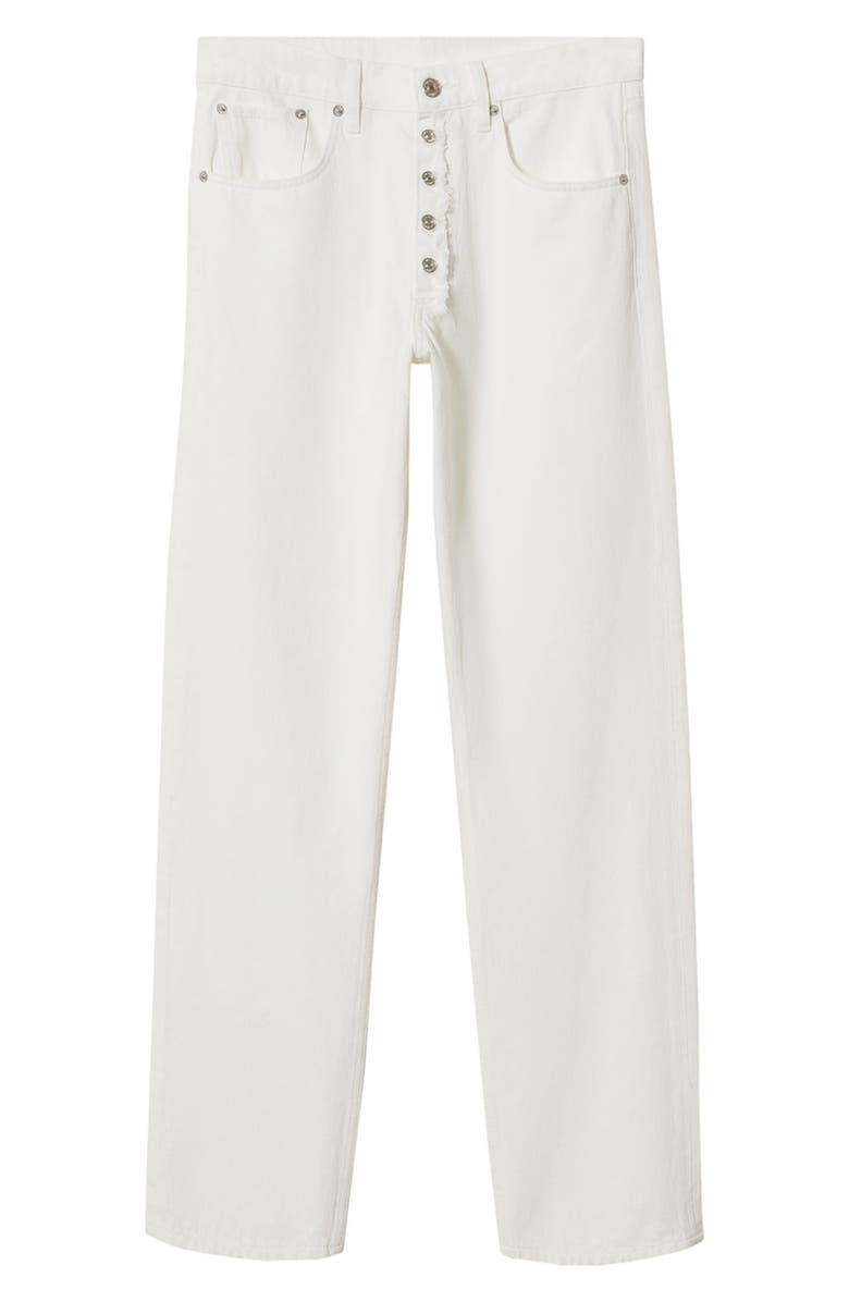 MANGO Straight Leg Button Fly Crop Jeans, Alternate, color, 