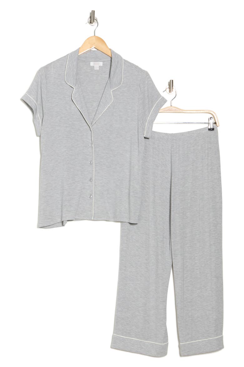 Tranquility Cropped Pajamas, Alternate, color, GREY HEATHER