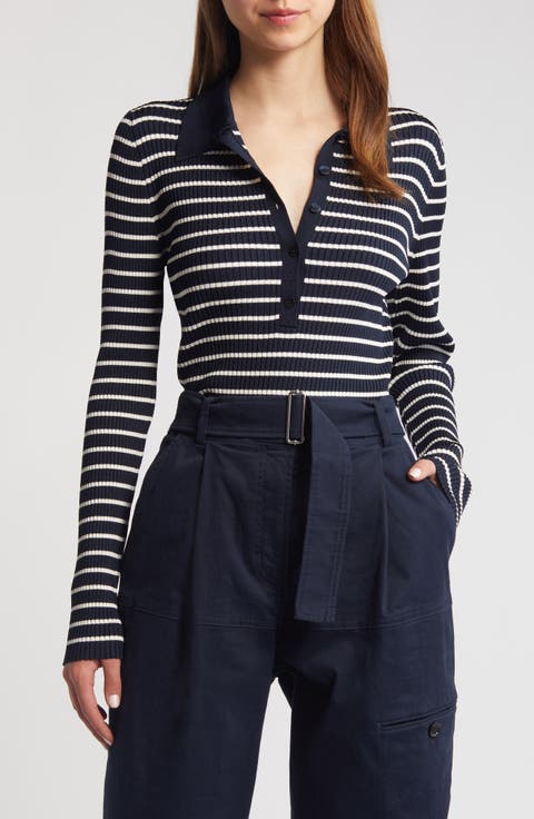 Fibluna Stripe Polo Sweater