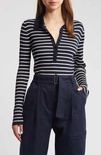 BOSS Fibluna Stripe Polo Sweater
