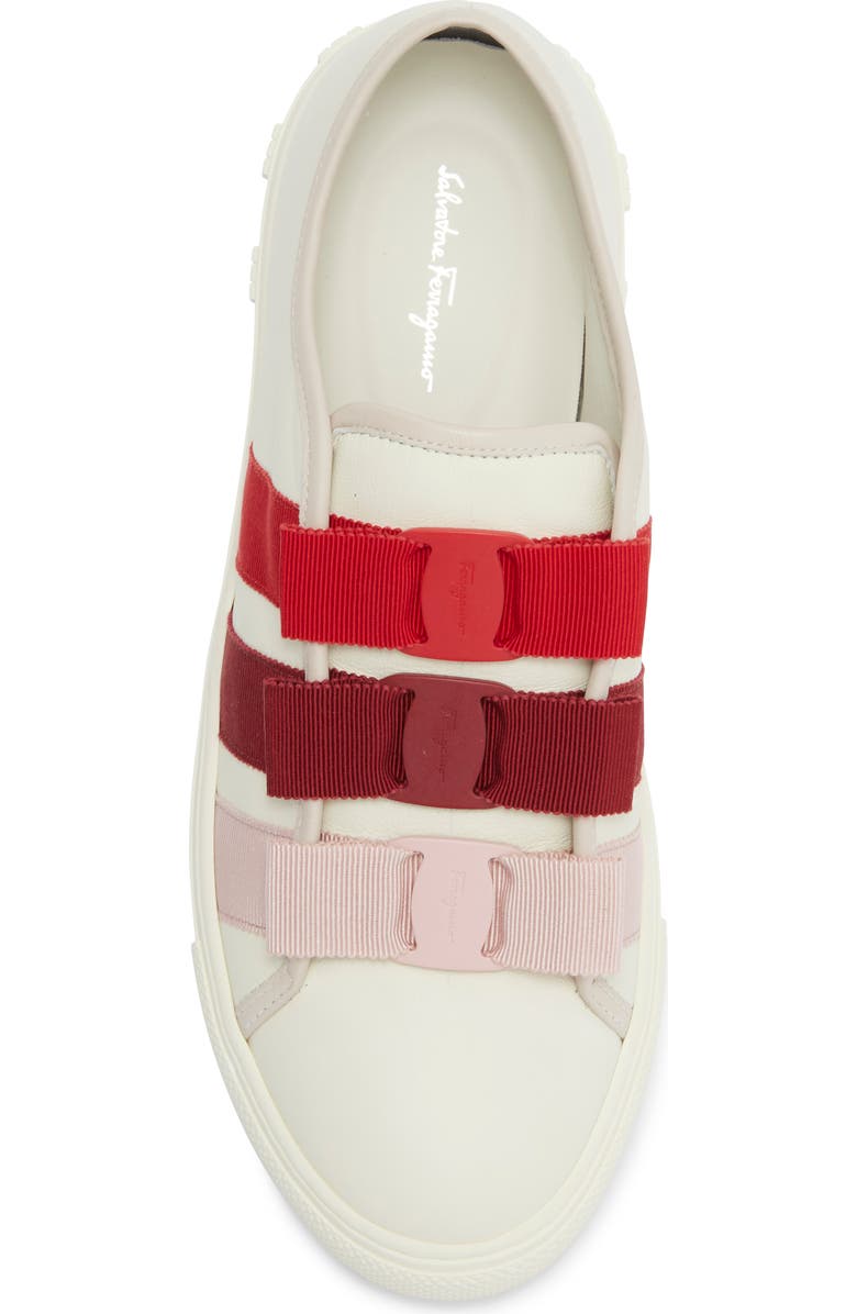 FERRAGAMO Bow Slip-On Sneaker, Alternate, color, White