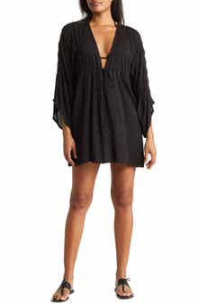 BOHO ME Lace Trim Cover-Up Tunic Top