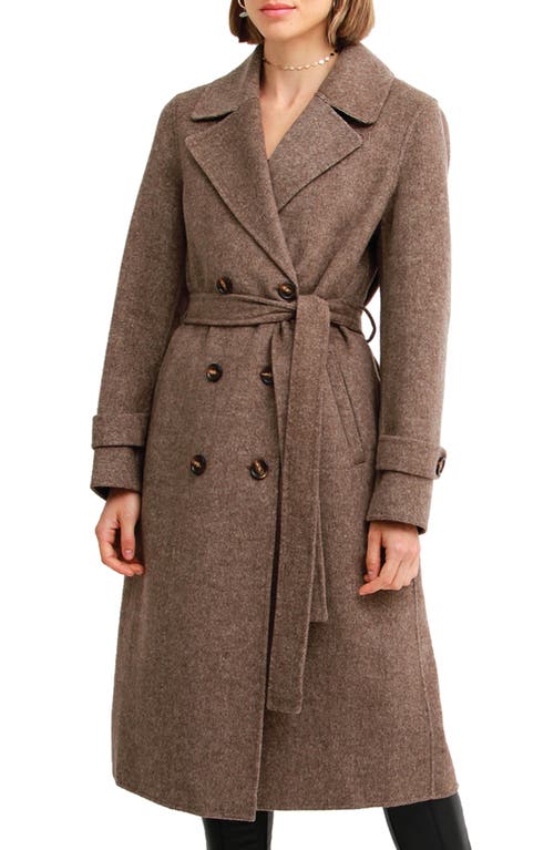 Belle & Bloom Front Runner Belted Wool Blend Coat In Multi