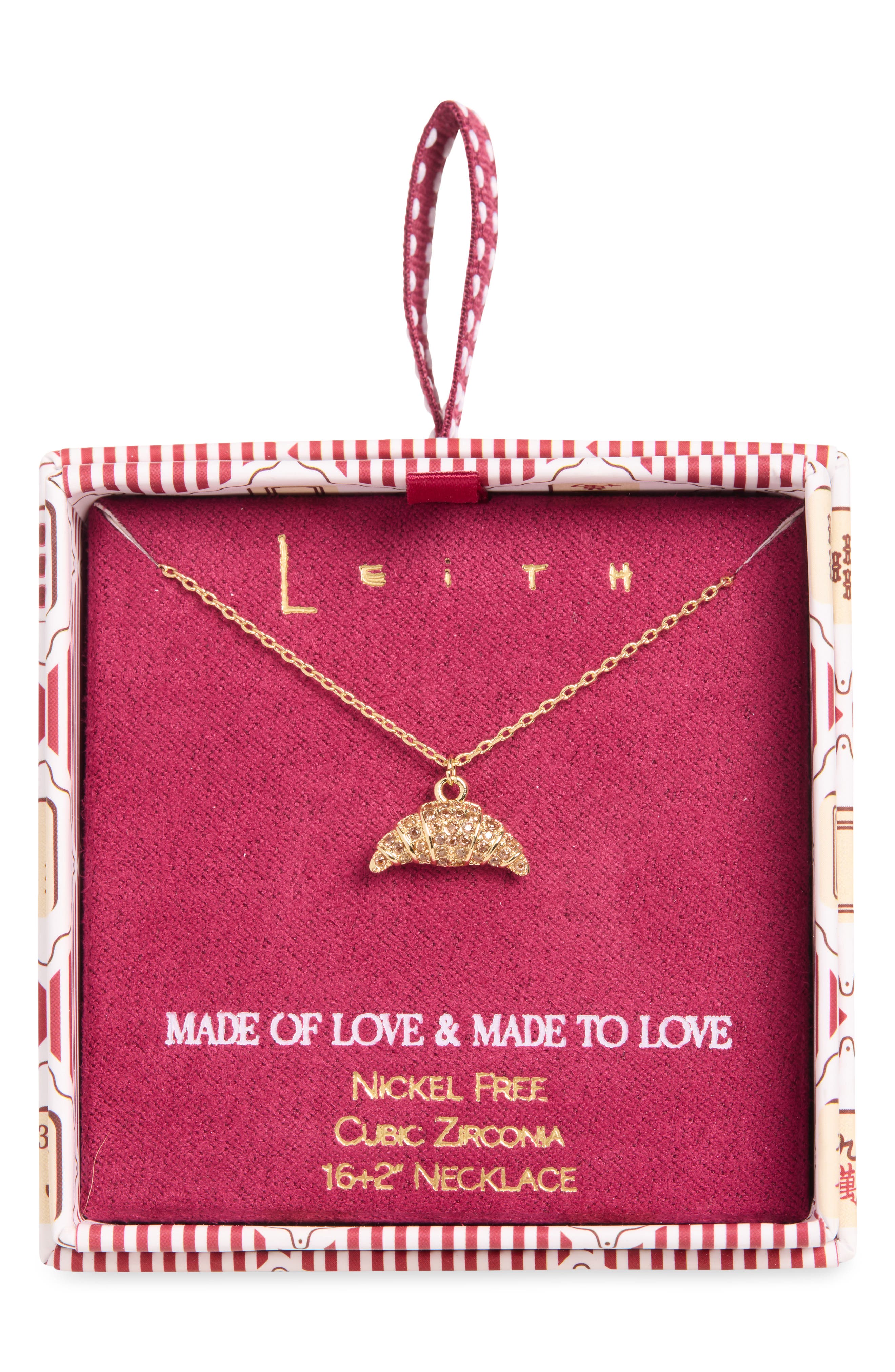 Pavé Croissant Pendant Necklace