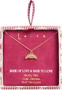 Leith Pavé Croissant Pendant Necklace