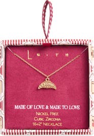Leith Pavé Croissant Pendant Necklace