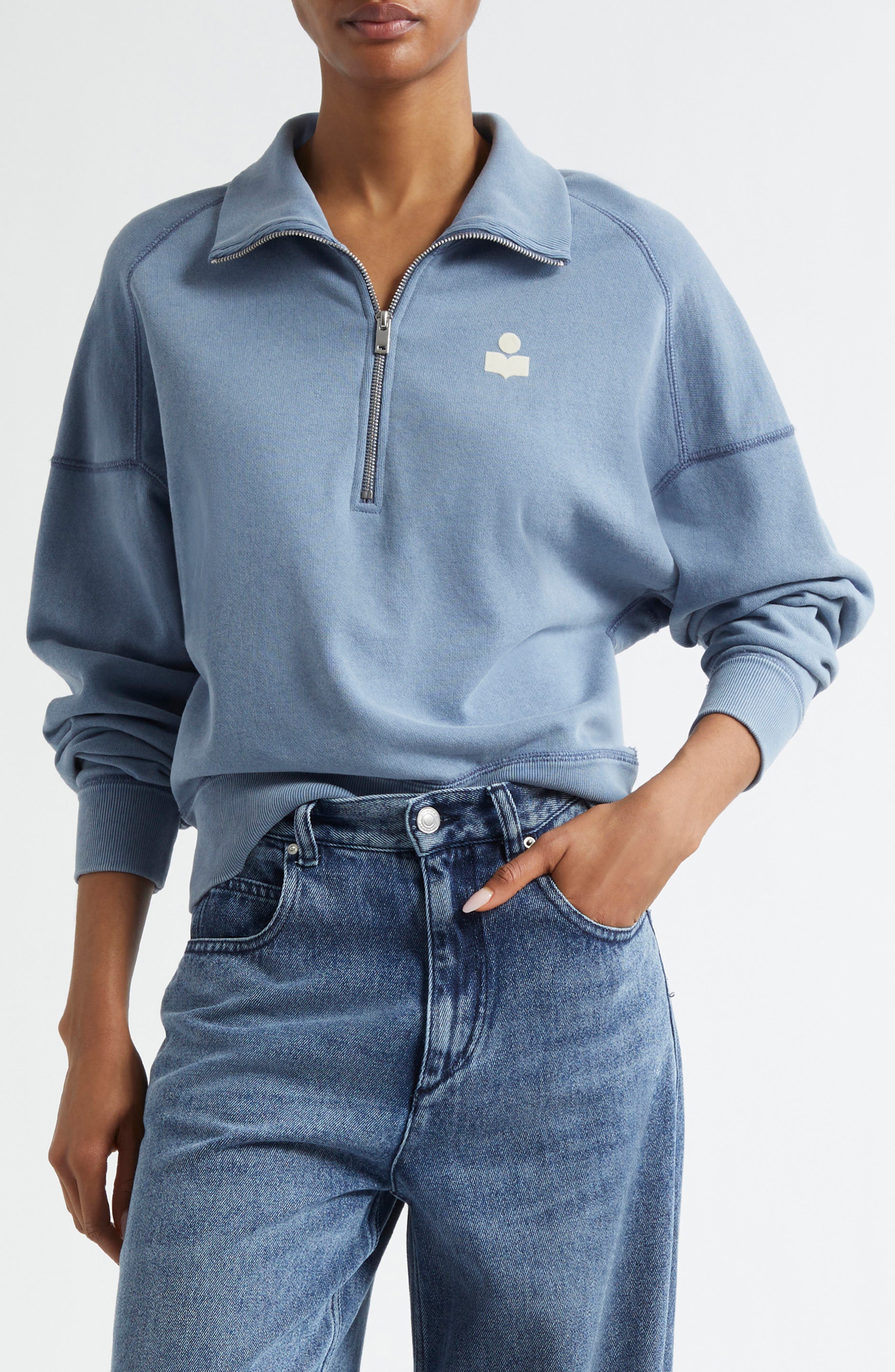 Isabel Marant Étoile Ross Half Zip Cotton Sweatshirt