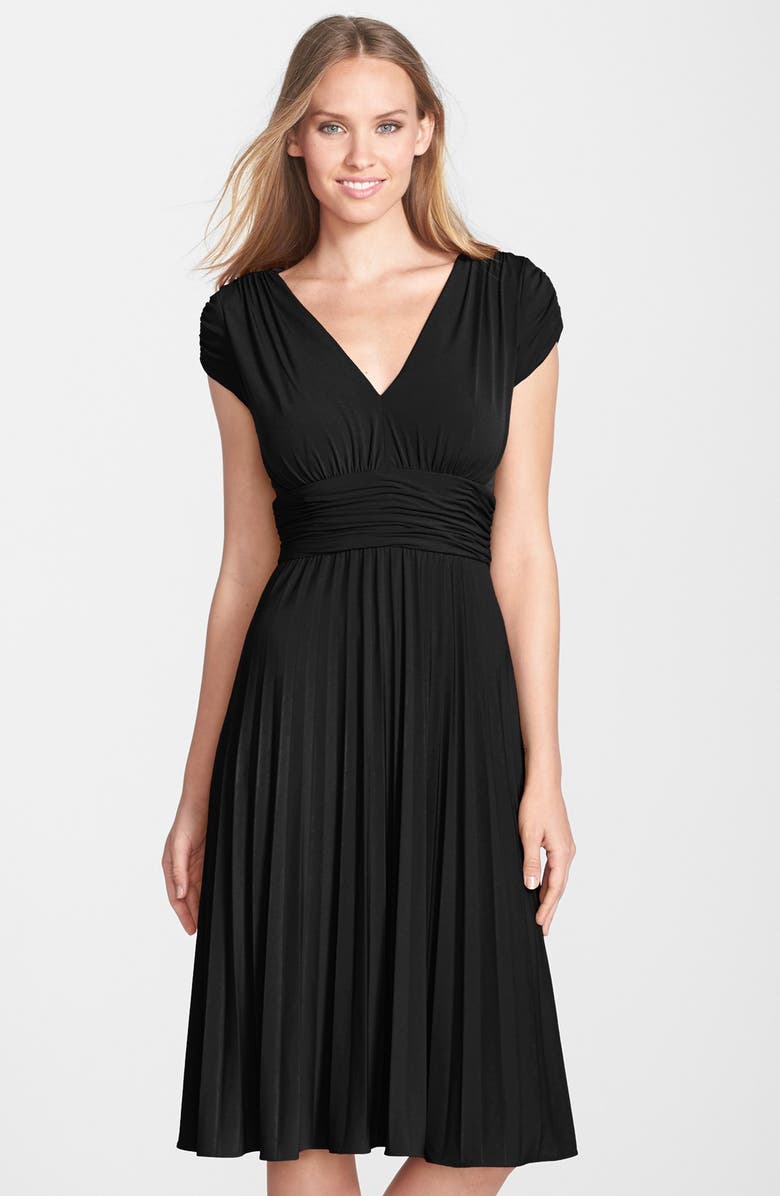 Maggy London 'Sunburst' Pleated Jersey Fit & Flare Dress, Alternate, color, 