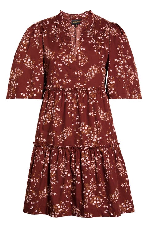 Gibson Floral Dixie Tiered Cotton Dress