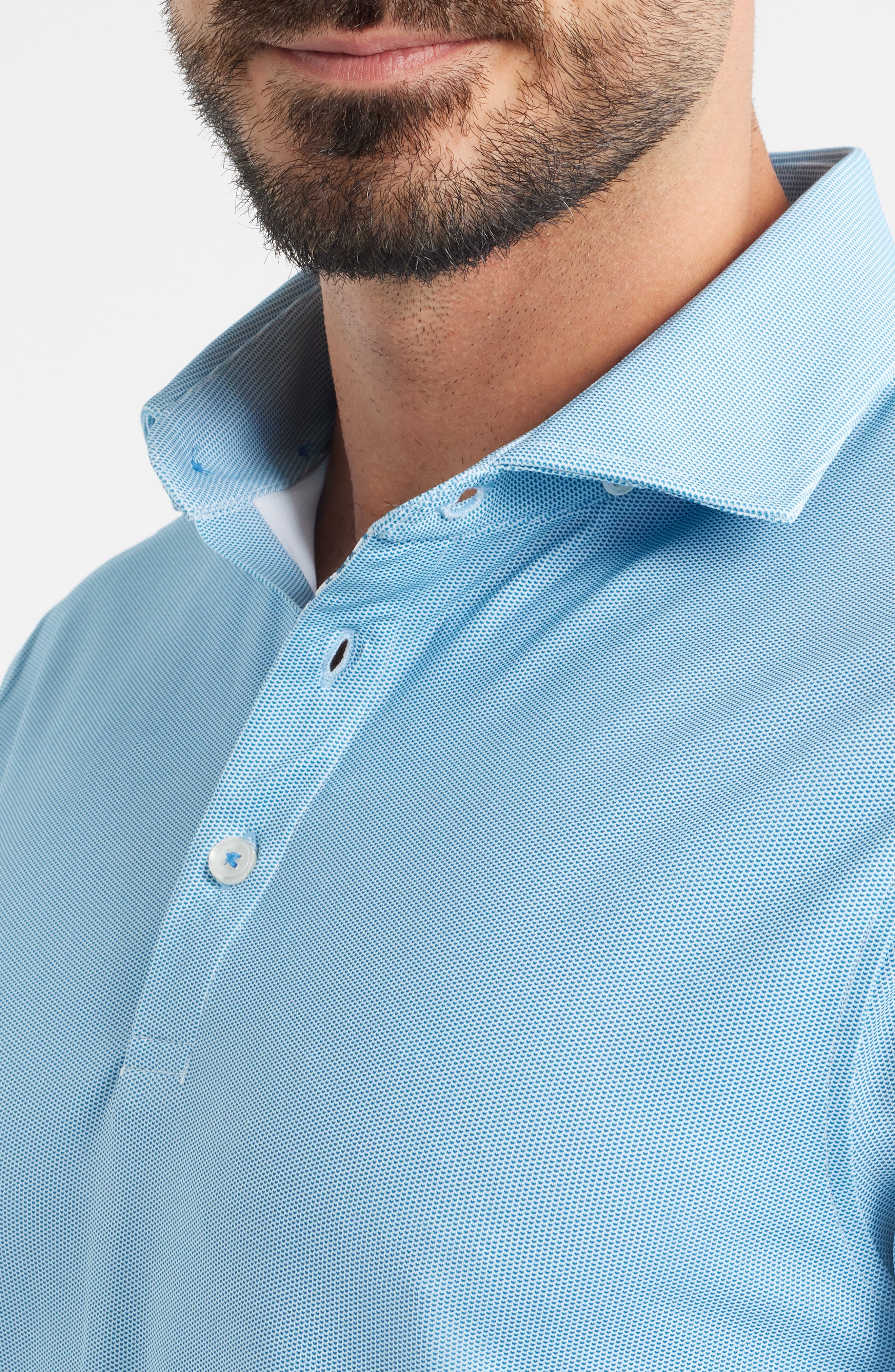 Bird's Eye Print Techno Stretch Performance Golf Polo - image 2