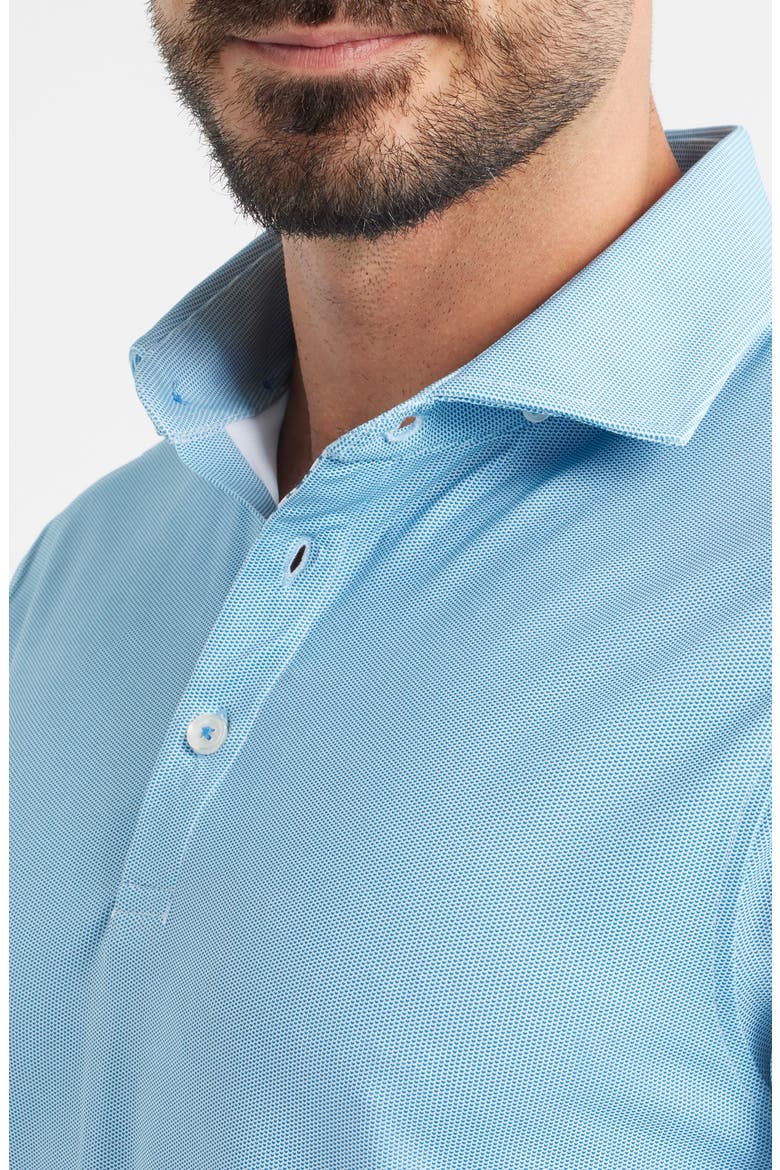Bird's Eye Print Techno Stretch Performance Golf Polo, Alternate, color, AQUA