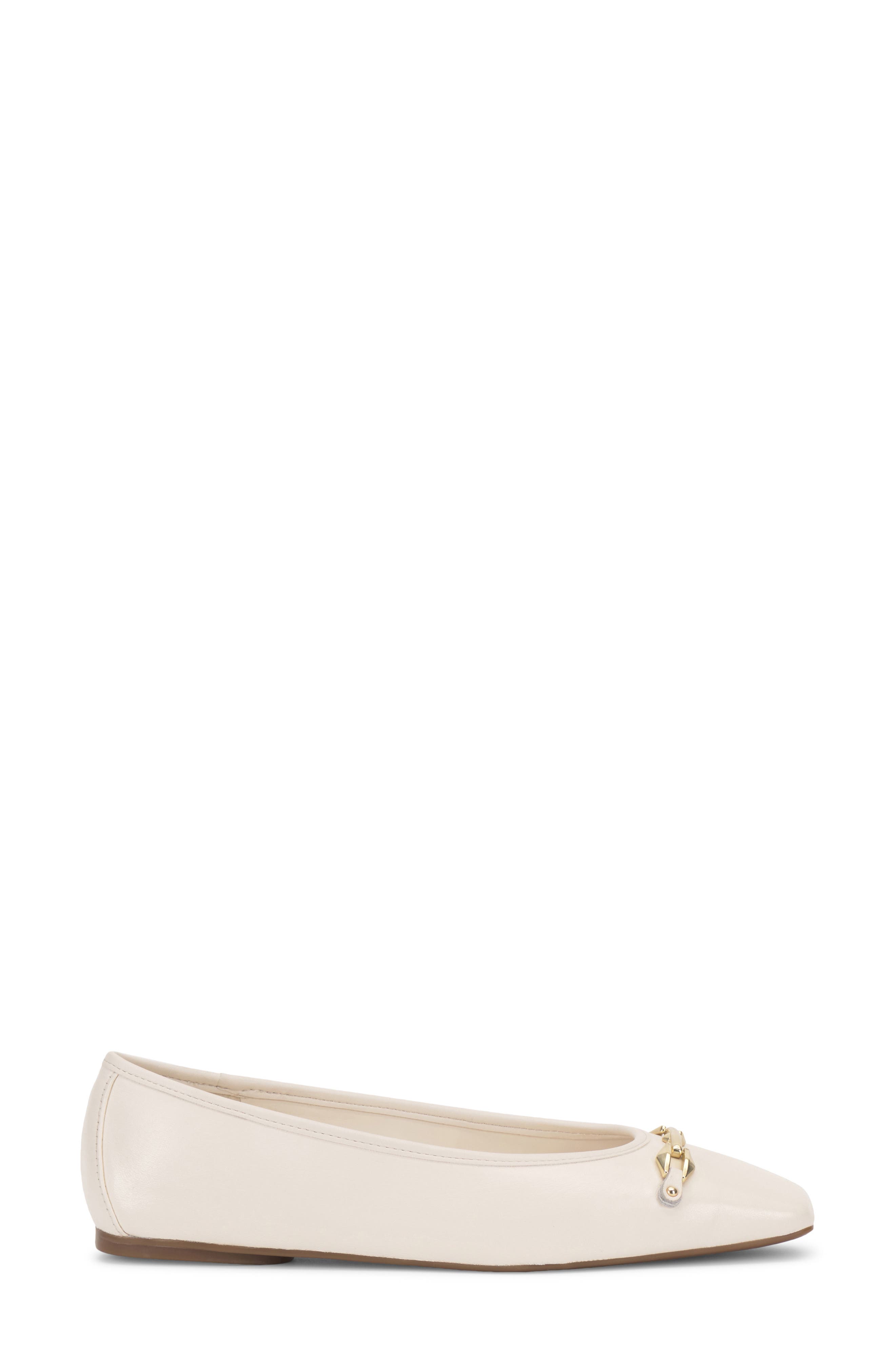 Vince Camuto Virna Square Toe Flat, Alternate, color, Coconut Cream