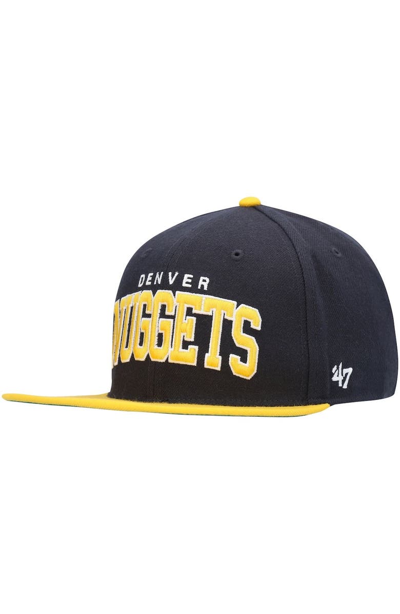 '47 Men's '47 Navy Denver Nuggets Blockshed Captain Snapback Hat, Alternate, color, 
