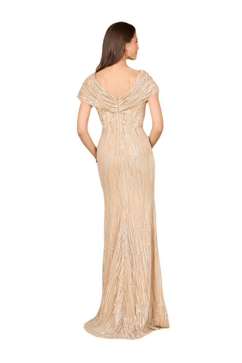 Mermaid Lace Gown, Alternate, color, Champagne