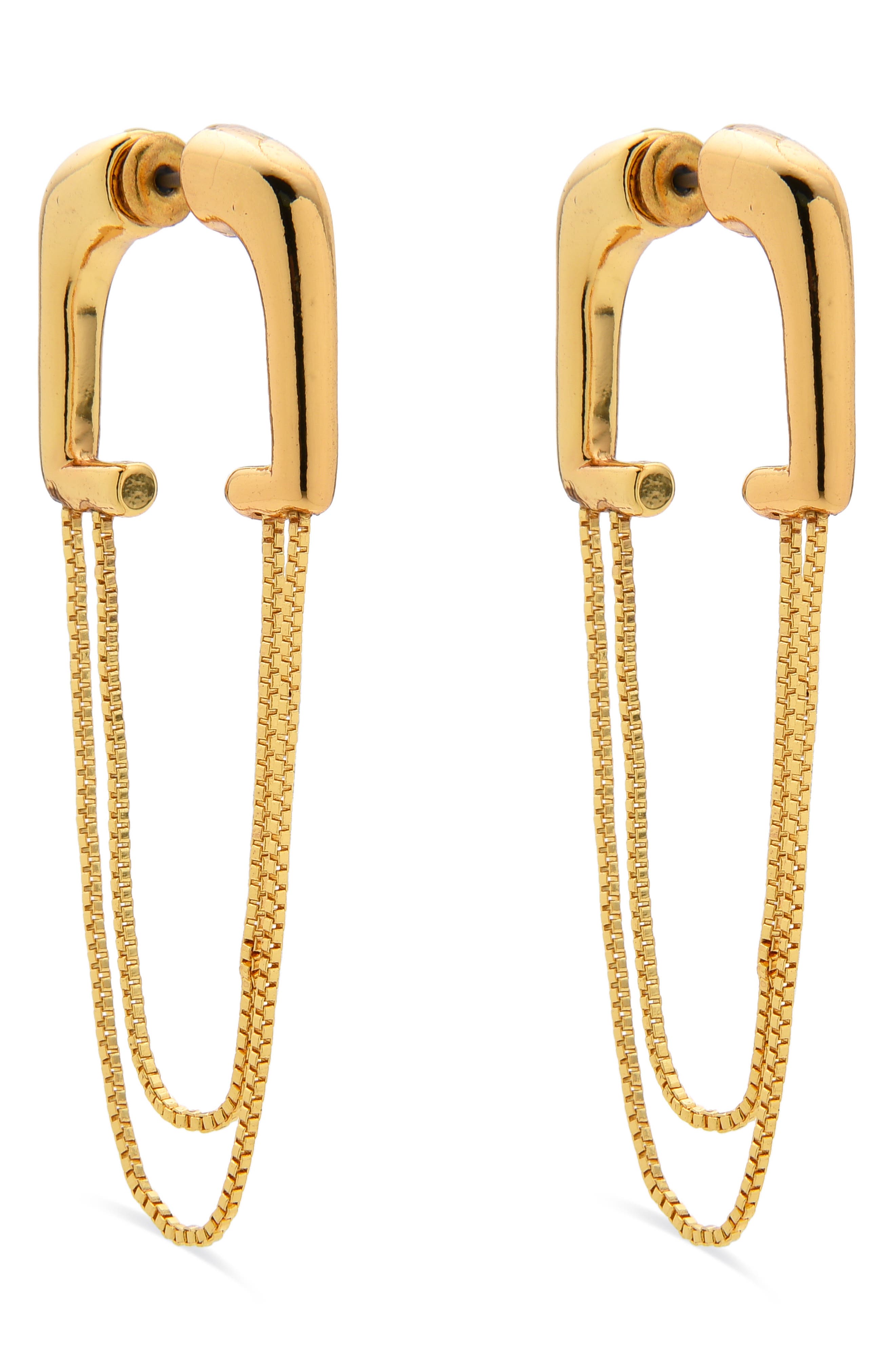 EYE CANDY LOS ANGELES Chain Fringe Front/Back Earrings (Women ...