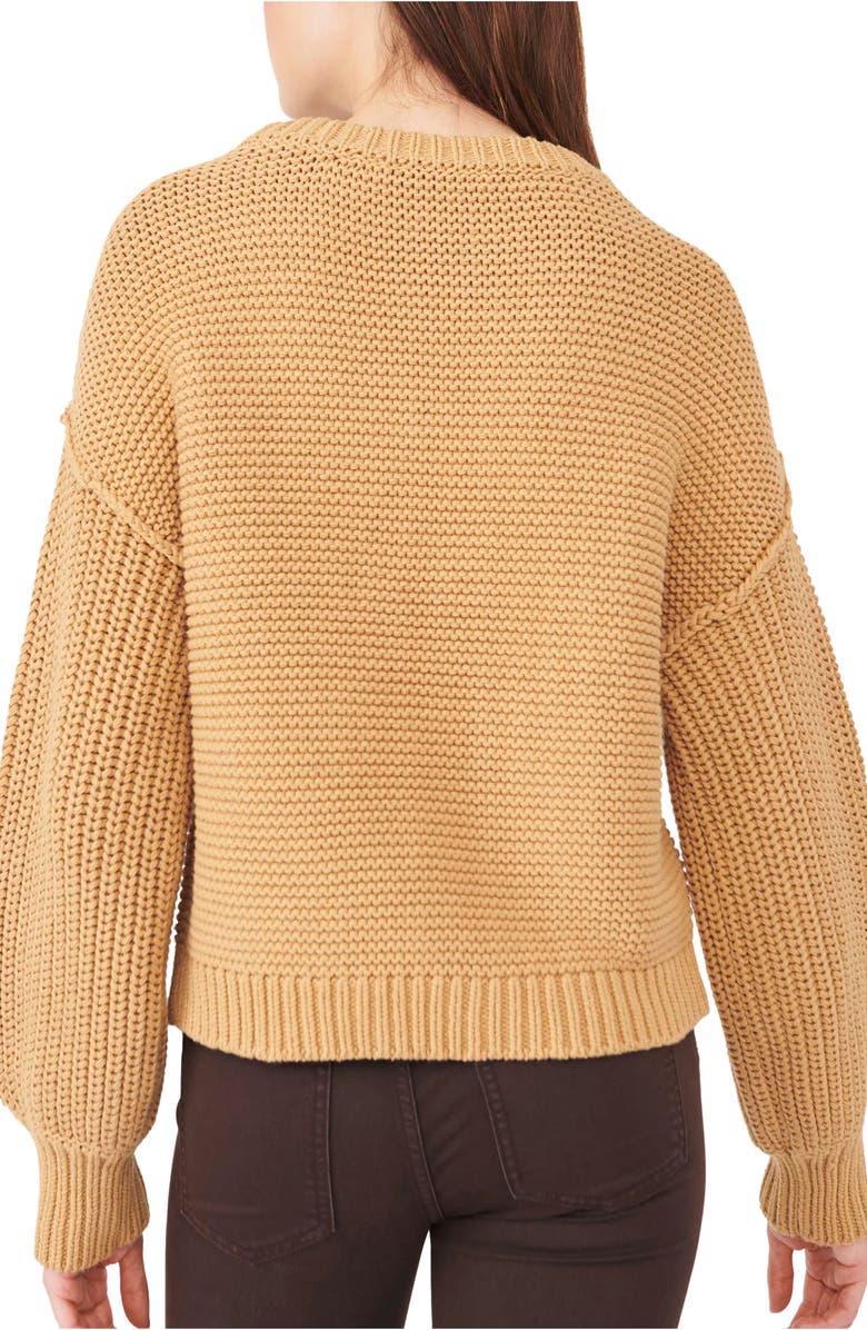 Free People Dream Cable Crewneck Sweater, Alternate, color, Classic Camel