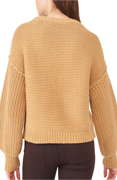 Free People Dream Cable Crewneck Sweater In Brown